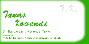 tamas kovendi business card